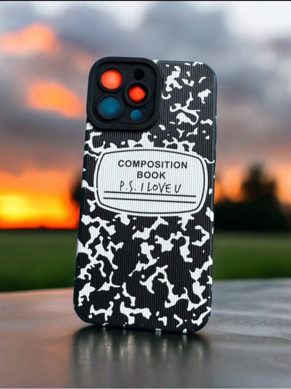 Composition Book Pattern iPhone Case - Black & White
